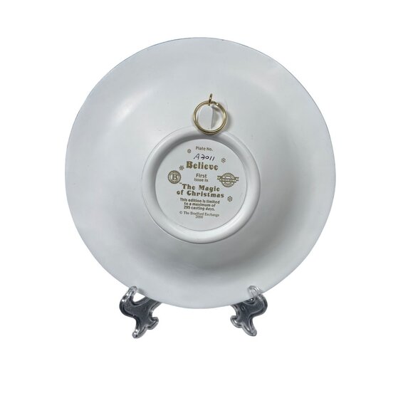 2000 Bradford Exchange The Magic of Christmas BELIEVE 3D Wall Plate Santa Globe - Picture 3 of 4